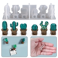 DIY Cactus Potting Shape Fridge Decoration Silicone Molds, Resin Casting Molds, for UV Resin & Epoxy Resin Craft Making, White, 150x33x49mm, Inner Diameter: 17x15mm(X-DIY-C050-01)