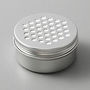 Aluminium Shallow Round Candle Tins, with Hollow Lids, Empty Tin Storage Containers, Hexagon Pattern, 7.05x3.45cm, Inner Diameter: 6.45x3.25cm(AJEW-WH0312-59A)