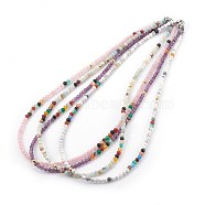 Chakra Jewelry, Natural Mixed Gemstone Beaded Necklaces, with Real 18K Gold Plated 925 Sterling Silver Beads, Brass Beads and 304 Stainless Steel Lobster Claw Clasps, 20.8 inch(52.9cm), 4mm(NJEW-JN02277)