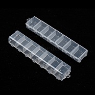 Plastic Bead Containers, Flip Top Bead Storage, Jewelry Box for Nail Art Decoration, Rectangle, 7 Compartments, about 3.3cm wide, 15.5cm long, 1.8cm high(C021Y)