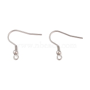 Tarnish Resistant 316 Surgical Stainless Steel Earring Hooks, Ear Wire, with Loop, Stainless Steel Color, 21x22x3mm, Pin: 0.8mm(STAS-N106-06P)