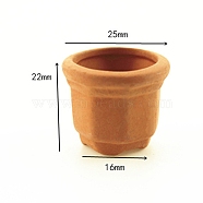 Mini Ceramic Flower Pot, for Dollhouse Accessories, Pretending Prop Decorations, Vase, Chocolate, 25x22mm(BOTT-PW0001-227)