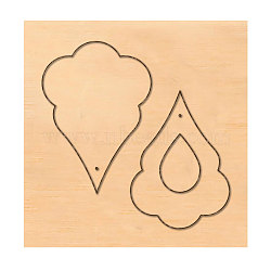 Wood Cutting Dies, with Steel, for DIY Scrapbooking/Photo Album, Decorative Embossing DIY Paper Card, teardrop, Pattern, 10x10x2.4cm(DIY-WH0169-16)