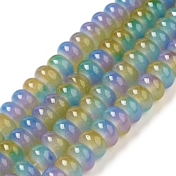 Baking Paint Glass Beads Strands, Rondelle, Mixed Color, 8x4.5mm, Hole: 1.2mm, about 162pcs/strand, 29.92 inch(76cm)(DGLA-C003-01B)