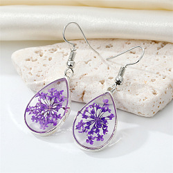 Bohemian Resin Dried Flower Earrings Colorful Creative Eternal Floral Drop for Women, Flower(ST6910548)