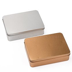 (Defective Closeout Sale), Rectangle Empty Tinplate Boxes, with Slip-on Lids, Mini Portable Box Containers, Mixed Color, 15.3x11.2x4cm(CON-Z003-01)