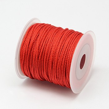 Braided Nylon Threads, Red, 2mm, about 25.15 yards(23m)/roll