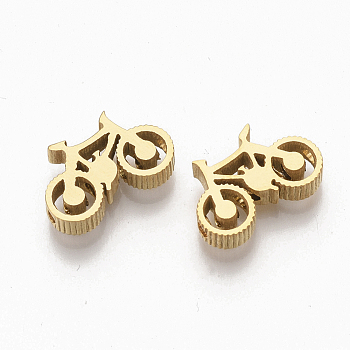 304 Stainless Steel Beads, Motorbike, Golden, 10x15.5x3.5mm, Hole: 1.6mm