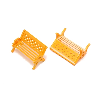 Plastic Bench Model, DIY Sand Table Model Making Material Garden Landscape Decorations, Gold, 22.5x35x19.5mm