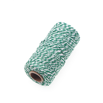 Cotton String Threads for Crafts Knitting Making, Green, 2mm, about 109.36 Yards(100m)/Roll