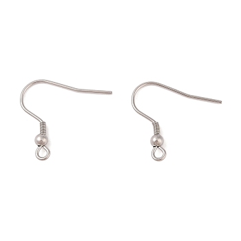 Tarnish Resistant 316 Surgical Stainless Steel Earring Hooks, Ear Wire, with Loop, Stainless Steel Color, 21x22x3mm, Pin: 0.8mm