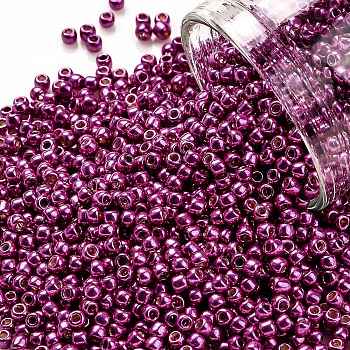 TOHO Round Seed Beads, Japanese Seed Beads, (563) Hot Pink Metallic, 11/0, 2.2mm, Hole: 0.8mm, about 1103pcs/10g