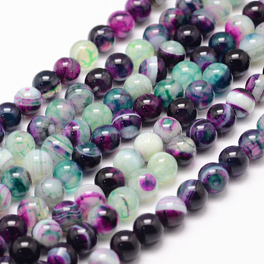 6mm Colorful Round Banded Agate Beads