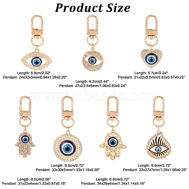 7Pcs 7 Style Evil Eye Resin Pendant Decorations(AJEW-NB0003-92)-2