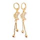 aretes tipo palanca con forma de luna y amor con diamantes de imitación(EJEW-K256-12KCG)-1