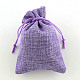 Polyester Imitation Burlap Packing Pouches Drawstring Bags(ABAG-R004-14x10cm-08)-1