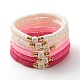 Handmade Polymer Clay Heishi Beads Stretch Bracelets Set with Heart Pattern Beads for Women(BJEW-JB07449)-1