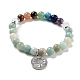 Natural Mixed Gemstone Round Beaded Chakra Stretch Bracelets(BJEW-K251-01)-3