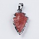 Natural Carnelian Pendants(G-L479-21B)-2