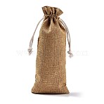 Burlap Packing Pouches, Drawstring Bags, Tan, 18.7~19x7.7~8cm(ABAG-I001-8x19-02A)
