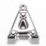 Tarnish Resistant 201 Stainless Steel Charms, Letter A, Letter.A, 15.2x13x3mm, Hole: 1.2mm(STAS-G081-23P)