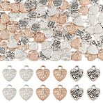 150Pcs 3 Colors Tibetan Style Alloy Charms, Heart with Made with Love, Mixed Color, 12.2x10x1.8mm, Hole: 2mm, 50pcs/color(FIND-YW0010-27)