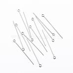 Tarnish Resistant 304 Stainless Steel Eye Pin, Stainless Steel Color, 36x0.5mm, Hole: 2mm, Pin: 0.5mm(STAS-H376-108)
