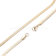 Vacuum Plating 304 Stainless Steel Snake Chains Necklaces, with Lobster Clasps, Golden, 23.6inch(60cm), 4mm(NJEW-O058-30G)