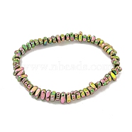 Oval Rainbow Plated Synthetic Non-magnetic Hematite Beaded Stretch Bracelets for Women Men, Inner Diameter: 2-1/2 inch(6.2cm)(BJEW-K242-01)