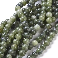 Natural Gemstone Beads, Taiwan Jade, Round, Olive, about 6mm in diameter, hole: 0.8mm, about 64pcs/strand, 16 inches(Z0NCT012)