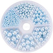 Imitation Pearl Acrylic Beads, No Hole/Undrilled, Round, Light Blue, 8x2cm(OACR-PH0001-05C)