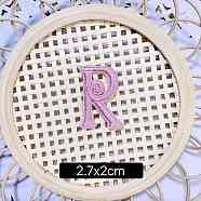 Computerized Embroidery Cloth Self Adhesive Patches, Stick on Patch, Costume Accessories, Letter, Pink, R:27x20mm(FIND-TAC0002-01R)