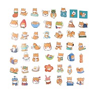 50Pcs 50 Styles Paper Shiba Inu Dog Cartoon Stickers Sets, Adhesive Decals for DIY Scrapbooking, Photo Album Decoration, Dog Pattern, 42~66x27~66x0.2mm, 1pc/style(STIC-P004-23A)