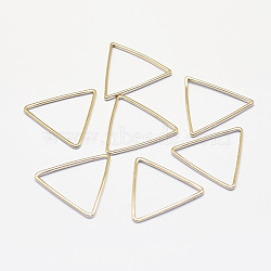 Long-Lasting Plated Brass Linking Rings, Real 18K Gold Plated, Nickel Free, Triangle, 18x19.5x1mm, Inner Diameter: 16x17.5mm(KK-K193-129G-NF)