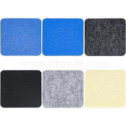 Square Wool Felt Cup Mat, Felt Coaster, for Drink with Holder, Mixed Color, 9.95x9.95x0.5cm, 6 colors, 1pc/color, 6pcs/set(DIY-WH0308-14)