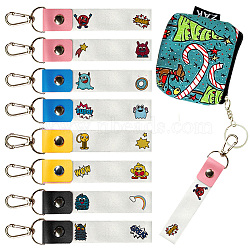 PU Leather & Cotton Name Marker Keychain, with Zinc Alloy Keychain, Mixed Shapes, 13x2cm(AJEW-WH0514-014)