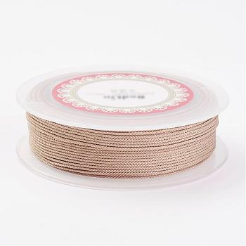 Braided Nylon Threads, Dyed, Knotting Cord, for Chinese Knotting, Crafts and Jewelry Making, PeachPuff, 1.5mm, about 13.12 yards(12m)/roll