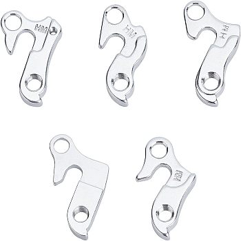 SUPERFINDINGS 5Pcs 5 Styles Aluminum Tail Hook, Variable Speed Hook, Bicycle Accessories, Silver, 1pc/style