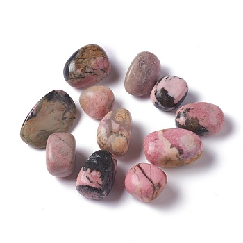 Natural Rhodonite Beads, Tumbled Stone, Healing Stones for 7 Chakras Balancing, Crystal Therapy, Meditation, Reiki, Vase Filler Gems, No Hole/Undrilled, Nuggets, 16.5~29x13.5~19x8~15mm, about 146pcs~234pcs/1000g