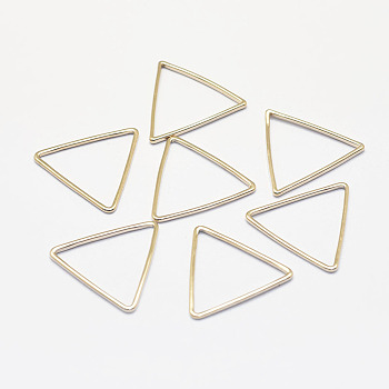 Long-Lasting Plated Brass Linking Rings, Real 18K Gold Plated, Nickel Free, Triangle, 18x19.5x1mm, Inner Diameter: 16x17.5mm
