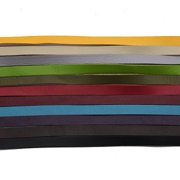 Single-sided Flat Faux Suede Cord, Faux Suede Lace, Mixed Color, 10x1.5mm, about 1.09 yards(1m)/strand