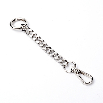 Iron Curb Chain Bag Extender Chain, with Alloy Swivel Clasps, Bag Replacement Accessories, Platinum, 15.7cm