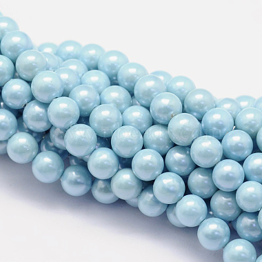 8mm SkyBlue Round Shell Pearl Beads