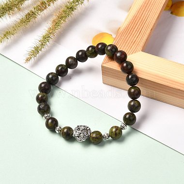 Perles de pierres précieuses naturelles et synthétiques stretch bracelst pour hommes femmes(BJEW-JB06703)-4