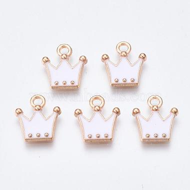 Light Gold Ivory Crown Alloy+Enamel Charms