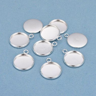 Silver Flat Round Stainless Steel Pendants