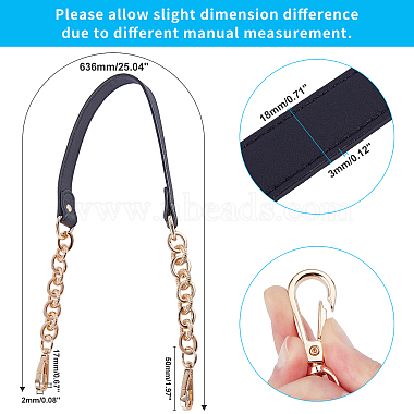 Cowhide Leather Cord Chain Bag Strap(FIND-WH0056-27G-01)-2