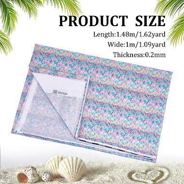Fish Scale Pattern Polyester-Cotton Fabric(DIY-WH0430-114D)-2
