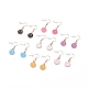 Flat Round with Smiling Face Enamel Dangle Earrings(EJEW-JE04860)-1