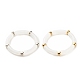 2Pcs 2 Color White Acrylic Curved Tube Chunky Stretch Bracelets Set with CCB Plastic for Women(BJEW-JB08126)-1